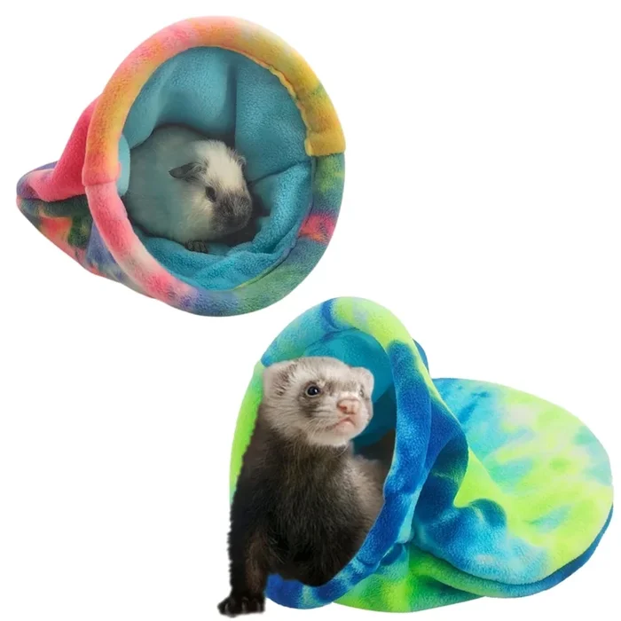 2 Pack Guinea Pig Snuggle Sack Soft Fleece Large Hideout Ferret Cozy Cave Hamster Sleeping Bag Small Animal Bed For Rabbit Bunny