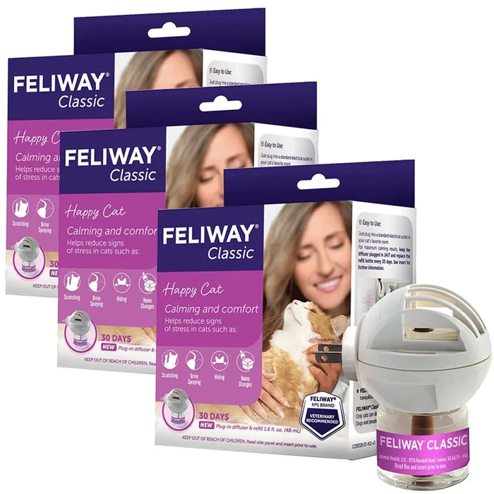 3 PACK FELIWAY 30 Day Starter Kit (144mL)