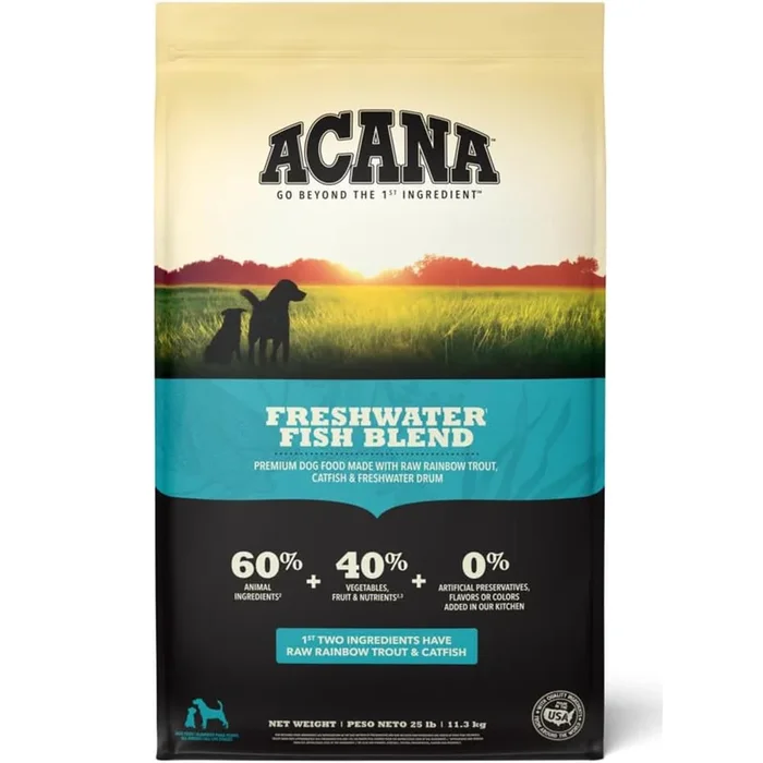 Acana Heritage Dry Dog Food – Freshwater Fish – 25lb Bag