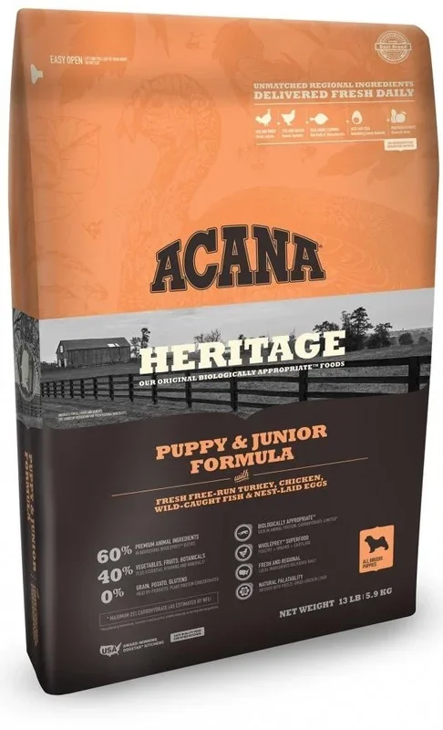 Acana Heritage Puppy and Junior Formula Grain Free Dry Dog Food-4.5-lb-{L+x}