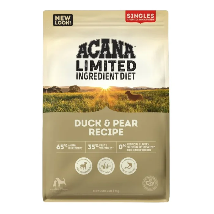 Acana LID Singles Dry Dog Food – Duck & Pear – 4.5lb Bag