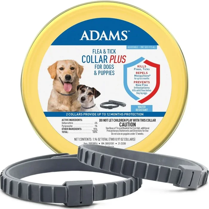 Adams Flea & Tick Collar Plus For Dogs & Puppies