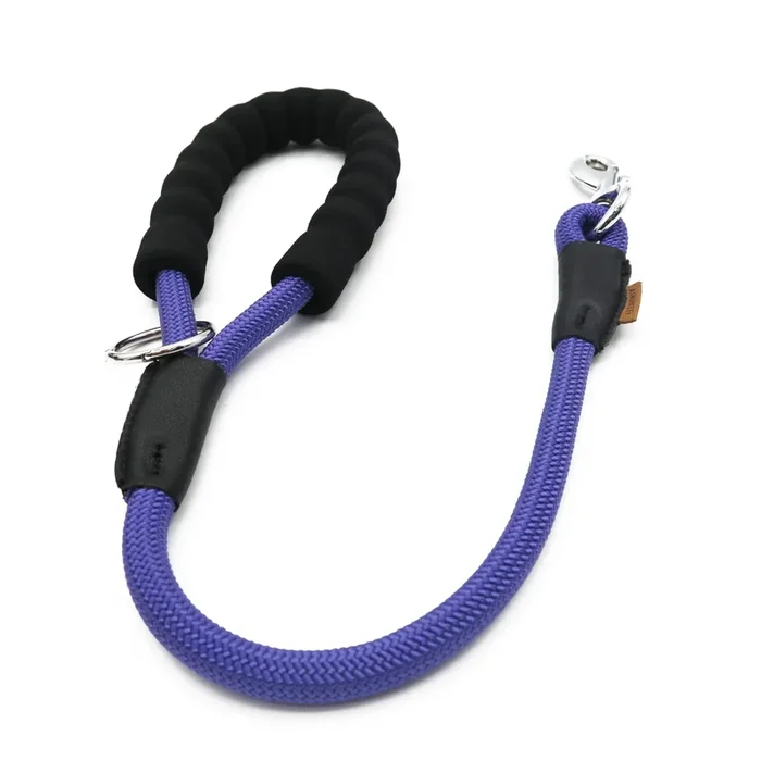 Aiminto Dog Leash, Braided Rope Traction – Walking Training Lead for Medium/Large Dogs ((1/2 ”) x 2FT, Purple)