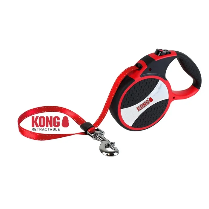Alcott Kong Explore Retractable Dog Leash, Large, Red, 24′ Long,Kng Exp Lg Rd