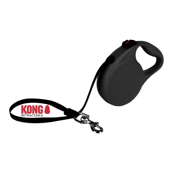 Alcott Kong Retractable Trail, Large, Black, 16′ Long