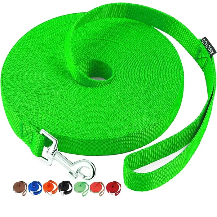 Amagood Dog/Puppy Obedience Recall Training Agility Lead-15 Ft 20 Ft 30 Ft 50 Ft Long Leash-For Dog Training,Recall,Play,Safety,
