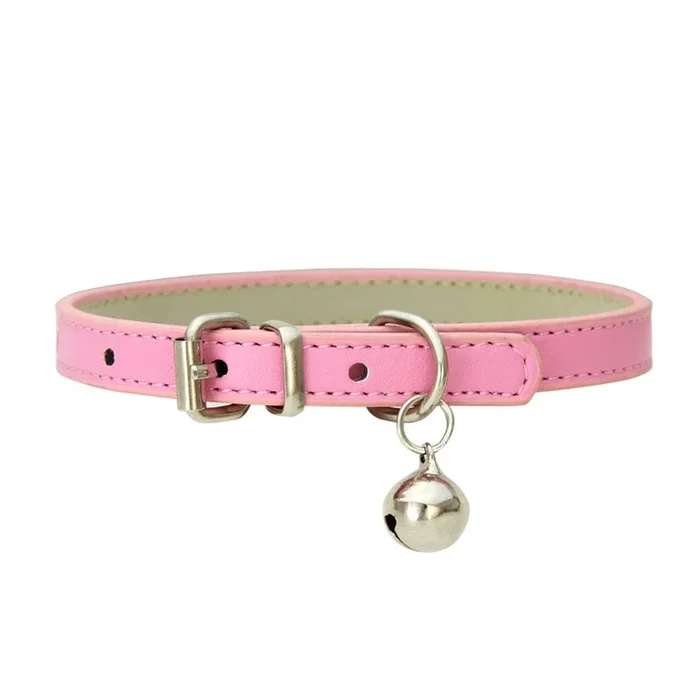 Aosora Cat Collar With Bells Cute For Boy Cats, Girl Cats Leather Cat Collars Accessories For Pet Collars Adjustable For Cat(Pin