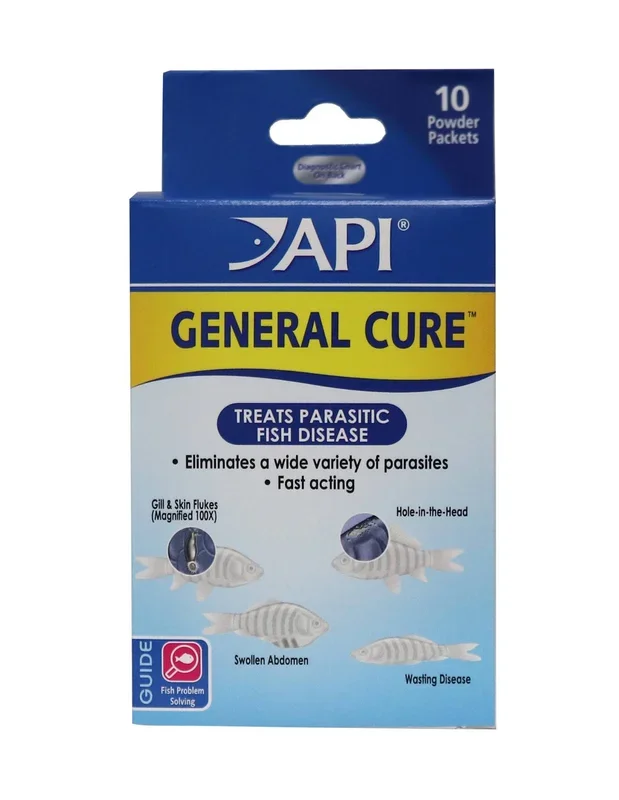 API General Cure Freshwater and Saltwater Fish Powder Medication 10-Count Box