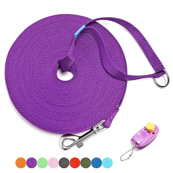 Baapet 15 Ft 20 Ft 30 Ft 50 Ft 100 Ft Long Dog Training Leash For Dog Training, Play, Camping, Or Backyard Lead With Training Cl