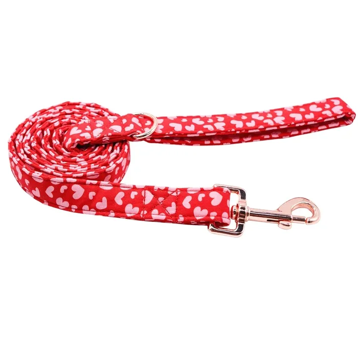 Babole Pet Valentine’S Day Dog Leash Durable Handmade Dog Leashes With Soft Handle Manual Dog Leashes Matching Pink Red Love Dog