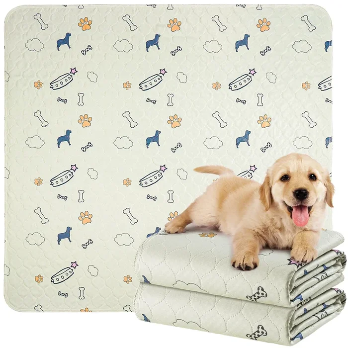 Baodan Washable Pee Pads For Dogs Waterproof, 2 Pack 34X52 Reusable Puppy Pads Super Absorbent, Non-Slip Dog Pee Pads For Dog Pl