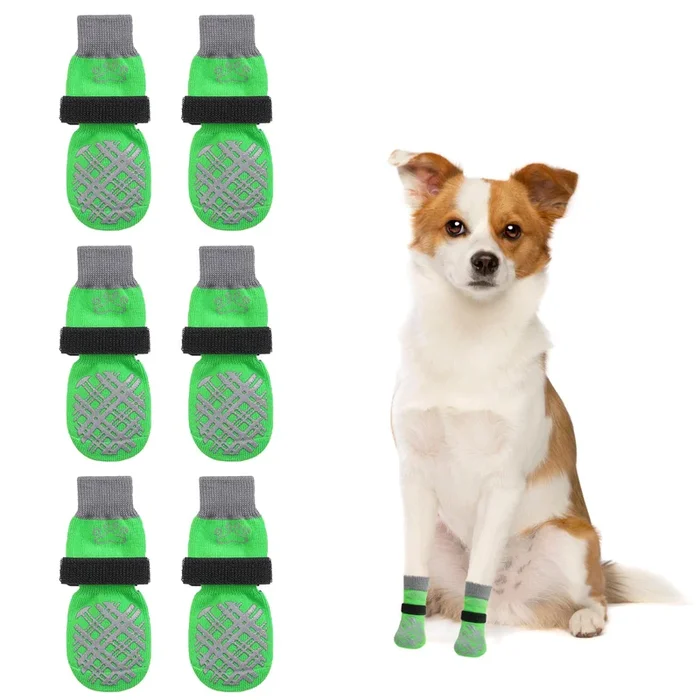 Beautyzoo Dog Socks For Hardwood Floors – Shoes For Small To Large Dogs – Double Side Grips, Traction Control, Anti Slip, Paw Pr