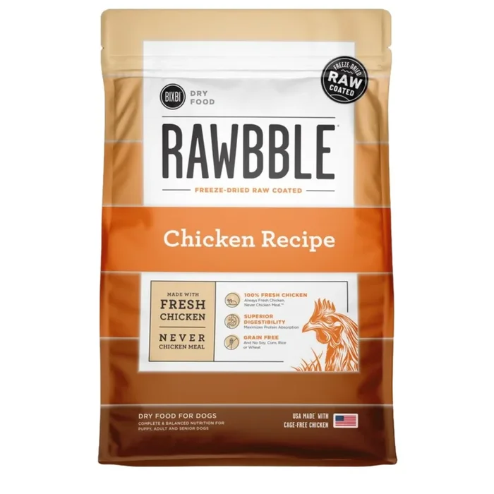 Bixbi Rawbble Dry Dog Food – Chicken – 4lb Bag