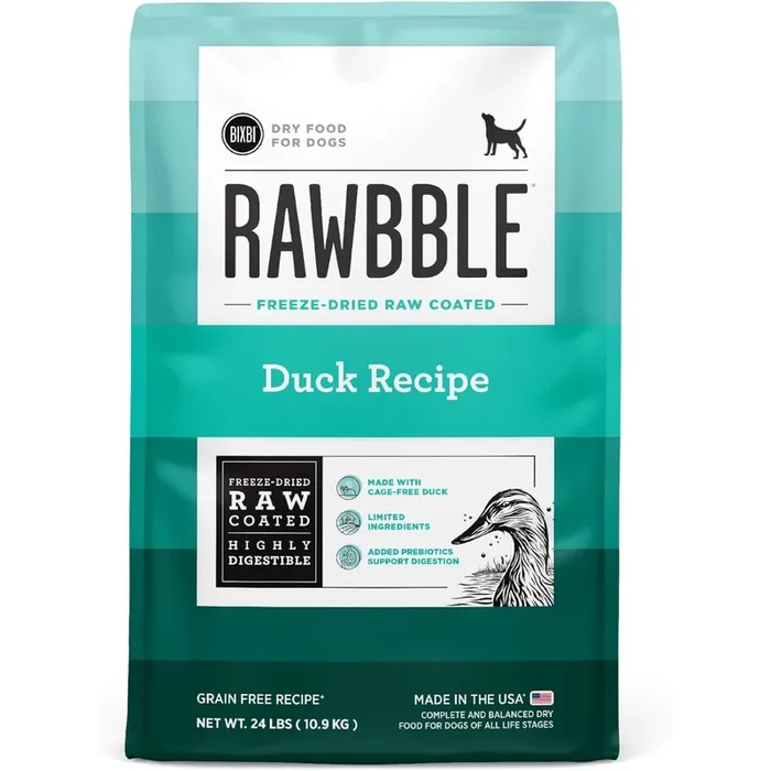 Bixbi Rawbble Dry Dog Food – Duck – 24lb Bag