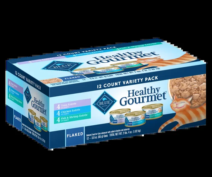 Blue Buffalo Healthy Gourmet Flaked Tuna, Chicken and Fish with Shrimp Variety Pack Canned Cat Food