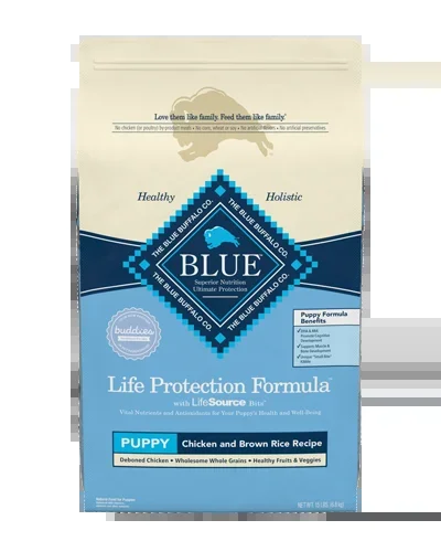 Blue Buffalo Life Protection Formula Chicken and Brown Rice Recipe for Puppies – 15 lb.