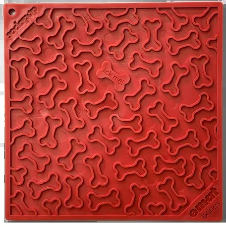 Bones Design Emat Enrichment Licking Mat, Red
