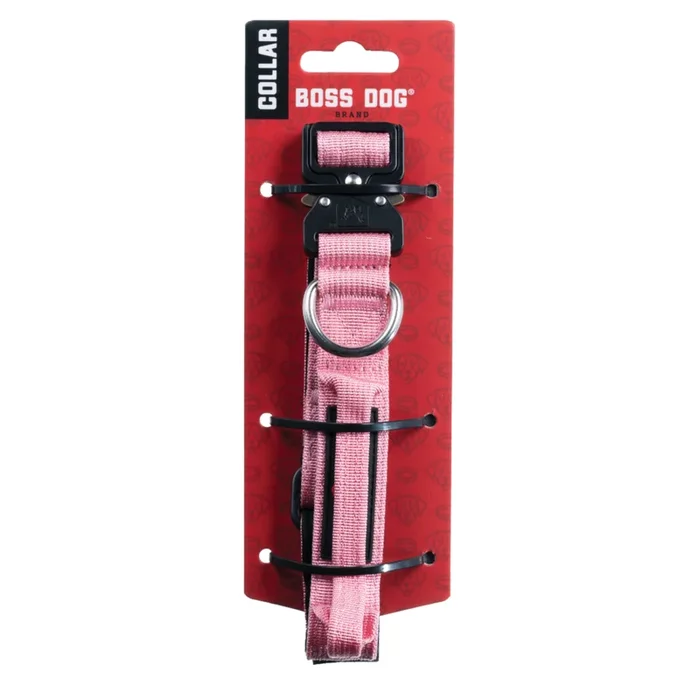 Boss Dog Tactical Adjustable Dog Collar Pink SM 13-16in