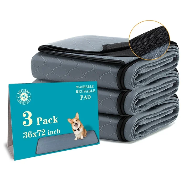 Bunlitent Washable Pee Pads For Dogs 3 Pack, 36X72, Reusable Puppy Pads, Reusable Pee Pads With Quick Dry, Anti-Slip Dog Cat Pee