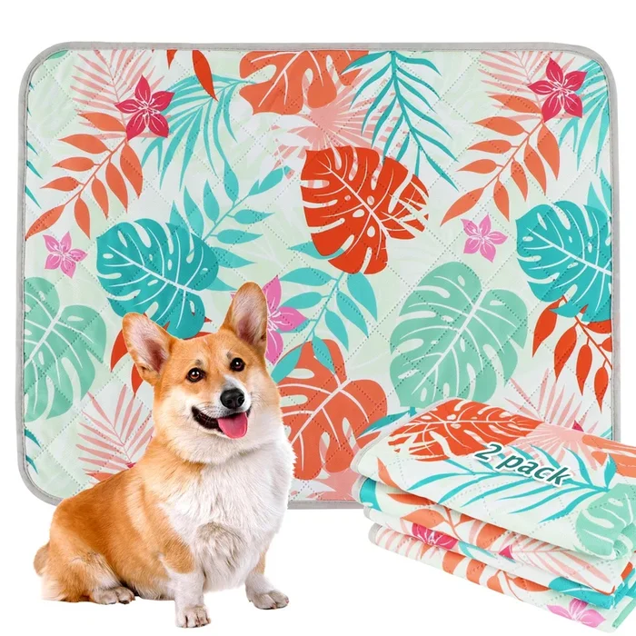 Bvagss Washable Pee Pads For Dogs, 2 Pack Reusable Leakproof Puppy Wee Wee, Non-Slip Waterproof Pet Training, Super Absorbent Wh