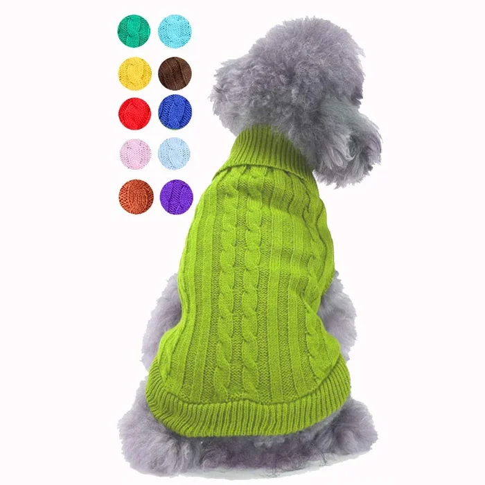 Bwealthest Dog Sweater, Large, Light Green, Acrylic, Turtle Neck, Pullover, 15.75 Inch Chest, 11-15 Lb, Unisex, For Large Breeds