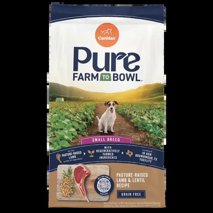 Canidae Pure Farm To Bowl Small Breed Grain Free Dry Dog Food – Pasture-Raised Lamb & Lentil – 10lb Bag