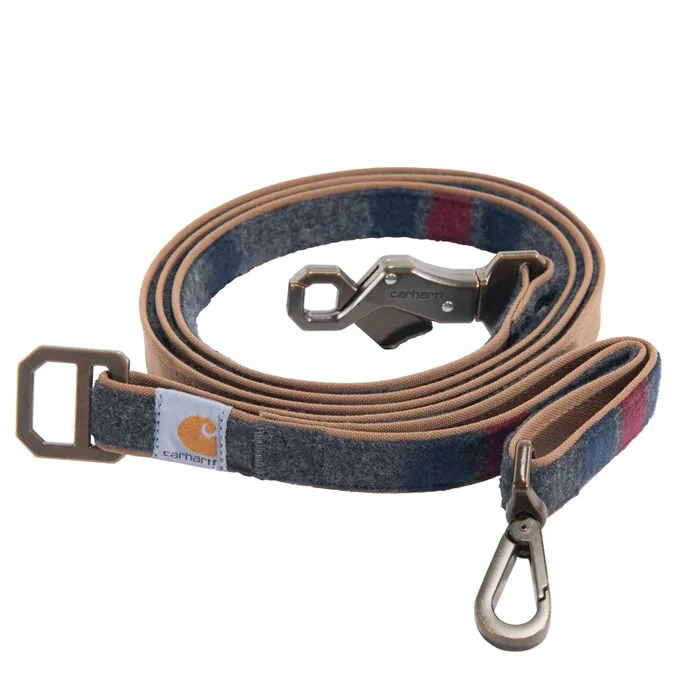 Carhartt Pet Durable Nylon Duck Leashes for Dogs, Reflective Stitching for Visibility, Blanket Stripe, One Size
