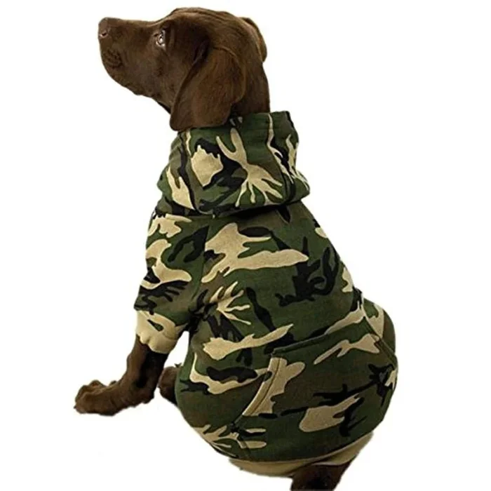 Casual Canine Camo Hoodie For Dogs, 9′ Small, Green