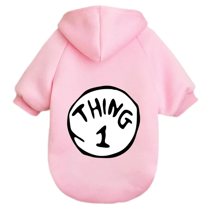 Cayxatiu Dog Hoodie Pet Clothes For Small Dogs Thing 1 Printed Hoodies Medium Puppy Hooded Sweatshirt Pullover Outfit(Pink,S)