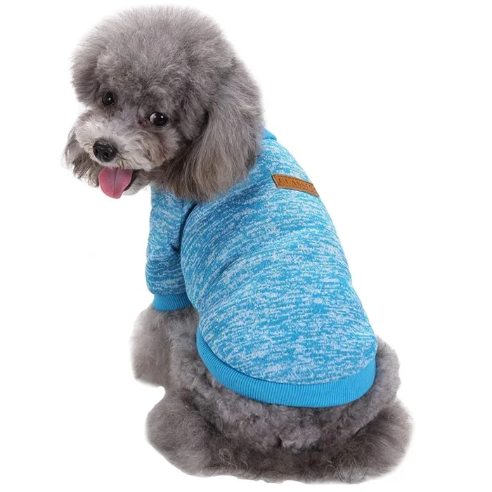 Chborless Pet Dog Classic Knitwear Sweater Warm Winter Puppy Pet Coat Soft Sweater Clothing For Small Dogs (Xs, Light Blue)