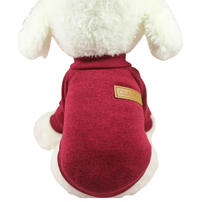Chborless Pet Dog Classic Knitwear Sweater Warm Winter Puppy Pet Coat Soft Sweater Clothing For Small Dogs (Xxs, Wine Red)