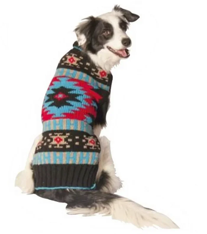 Chilly Dog Black Southwest Dog Sweater, Small
