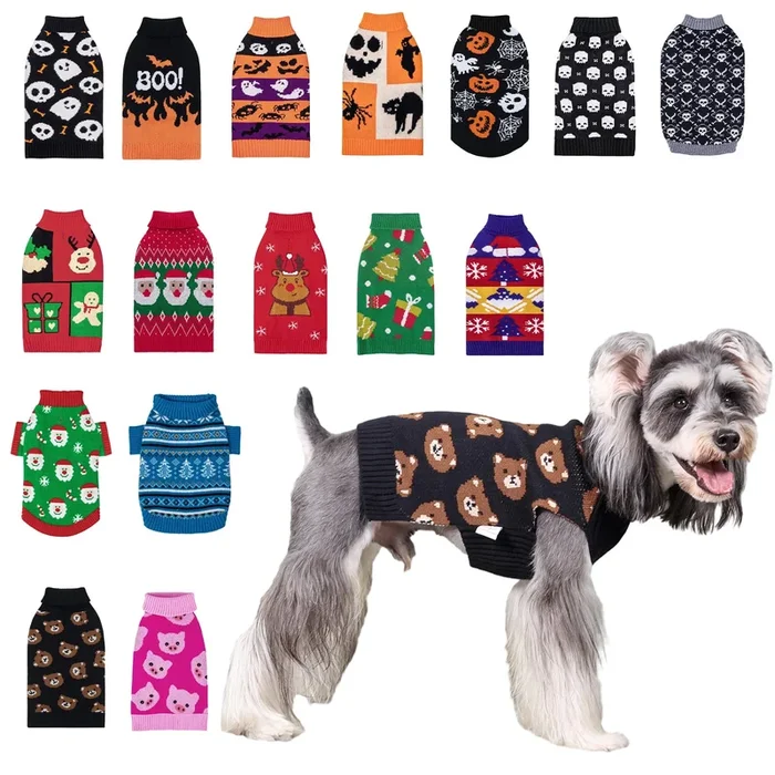 Cutebone Cute Dog Sweater – Bear Pattern Pullover For Small Medium Dogs, Winter Clothes For Chihuahua Yorkie Teacup Ds97Xl
