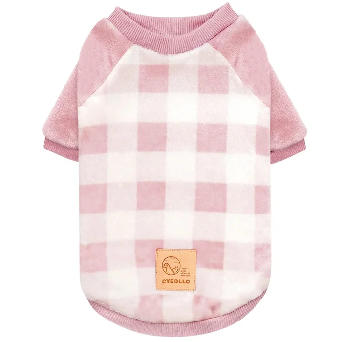 Cyeollo Winter Sweater Coat – Flannel Buffalo Plaid Warm Clothes For Small Dogs Size L