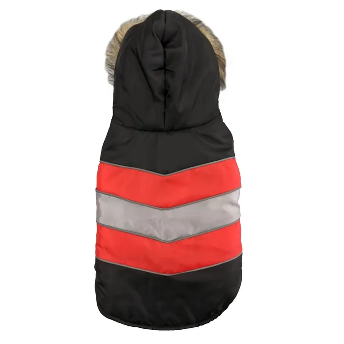 Diagonal Puffy Stripe Coat for Dogs