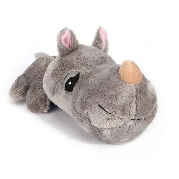 Digger’s Pet FatHedz Plush Mini Rhino Dog Toy Interactive Fun Playtime 7-Inch