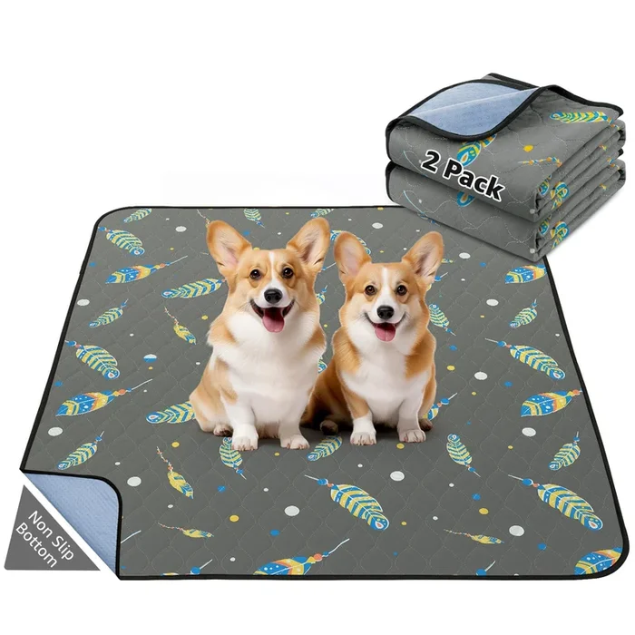 Dog Pee Pads Washable: 2 Pack Reusable Puppy Pads, Reusable Pee Pads Waterproof & Leakproof Puppy Pad, Non-Slip Whelping Pee Pad