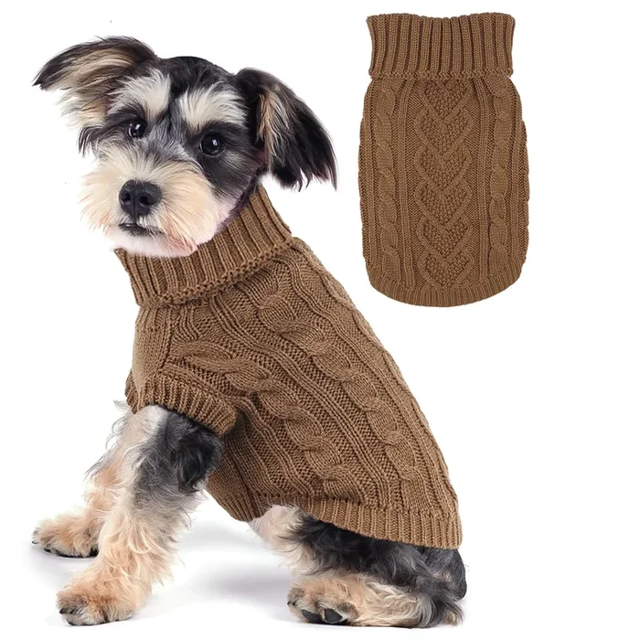 Dog Sweaters for Small Dogs Fall Dog Sweater Dog Winter Clothes Dachshund Clothes Knitted Turtleneck Pet Sweater Warm and Soft D