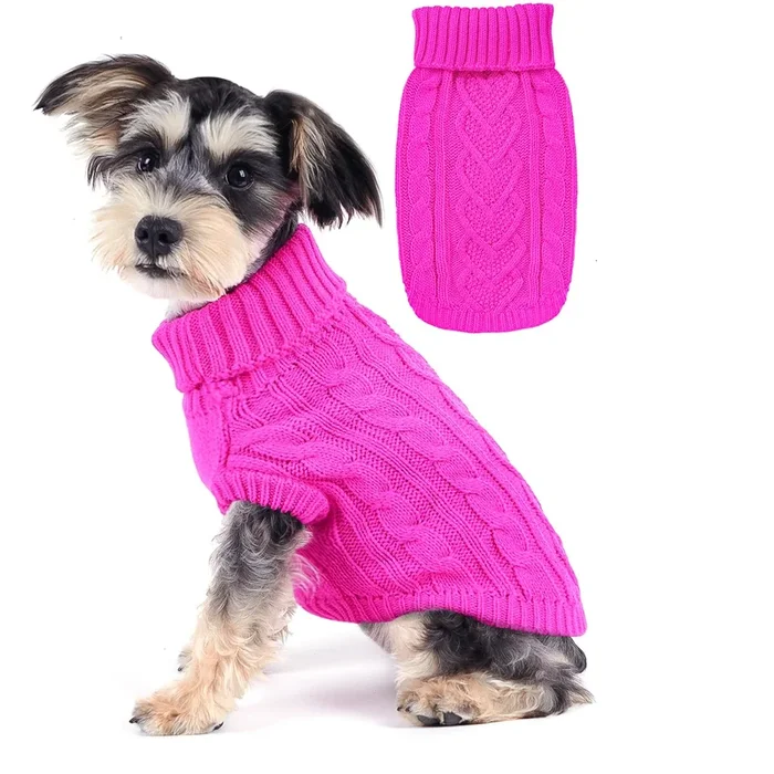 Dog Sweaters for Small Dogs Girl Cute Puppy Sweater Winter Small Dog Clothes Warm Pet Sweater for Chihuahua Yorkie Turtleneck Do