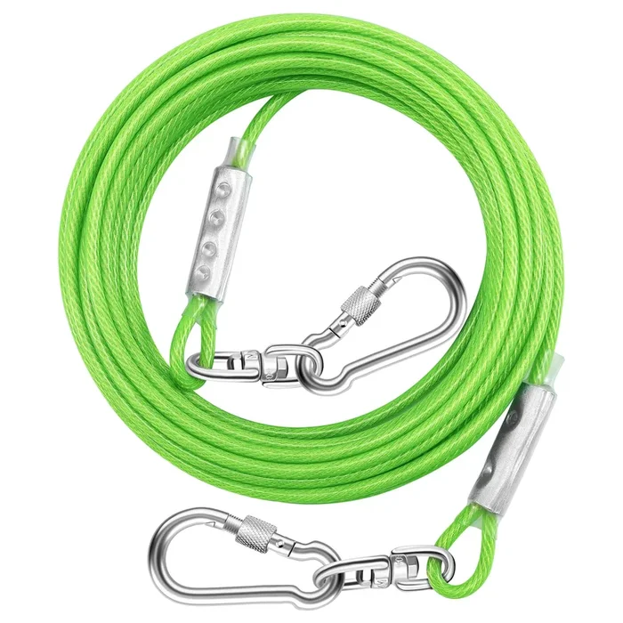 Dog Tie Out Cable For Outside,10Ft Heavy Duty Dog Leash&Chains With Swivel Hook,Small-Large Dogs Runner Cable Up To 250Lbs, Long