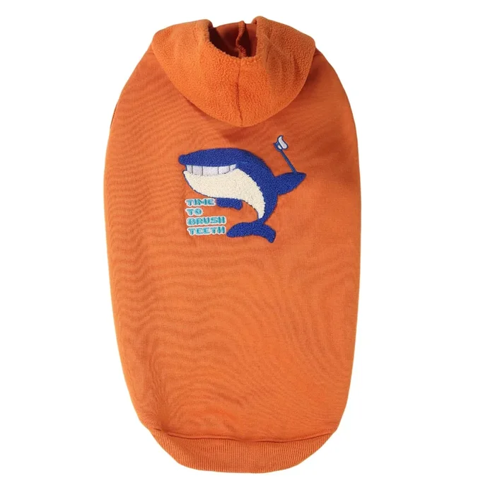 Dog Winter Hoodie Coat, Plush Vest Hoodie Dog Jacket, Dog Winter Autumn Warm Clothes(Orange-Medium)