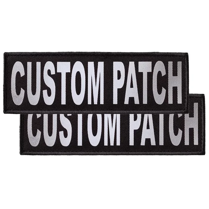 Dogline Custom Reflective Patch for Vest Harness Or Collar Customizable Text Personalized Patches with Hook Backing Name Service