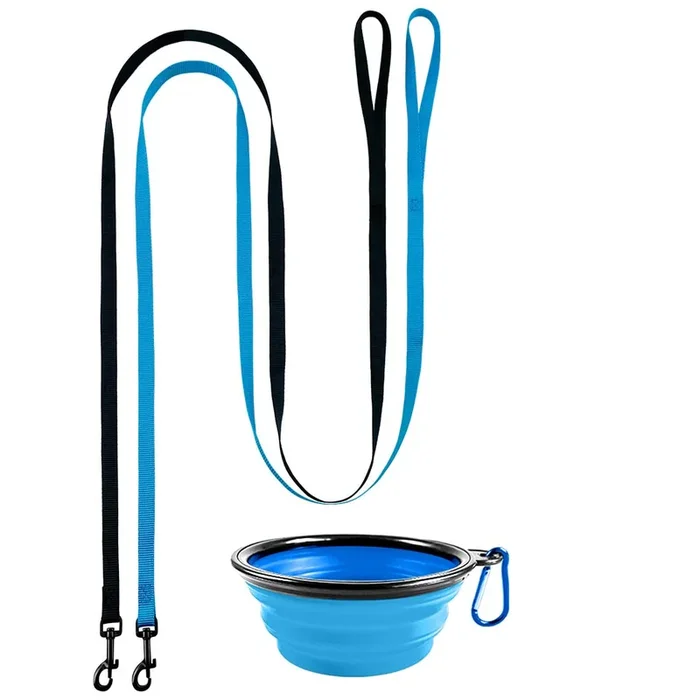 Doyoo 2 Pack Dog And Cat Leash With Easy To Use Collar Hook – Strong And Durable For Small And Medium Pets – Includes Collapsibl