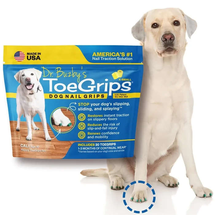 Dr Buzby’S Xsmall Toegrips For Dogs,Instant Traction On Wood/Hardwood Floors,Dog Anti Slip Relief,Dog Grippers For Senior Dogs,S