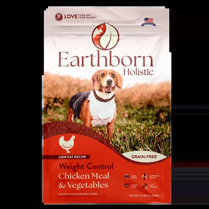 Earthborn Holistic Weight Control Dry Dog Food – Chicken & Vegetable – 25lb Bag