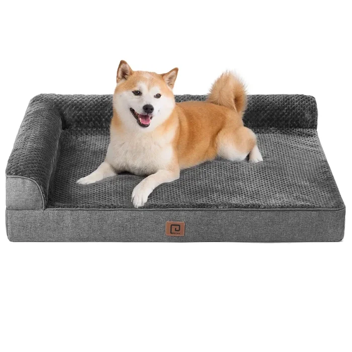 Eheyciga Memory Foam Dog Bed Large Sized Dogs, Waterproof Dog Bed Orthopedic With Washable Removable Cover, Non-Slip Pet Bed Couch, 36X27X6 Inches, Dark Grey