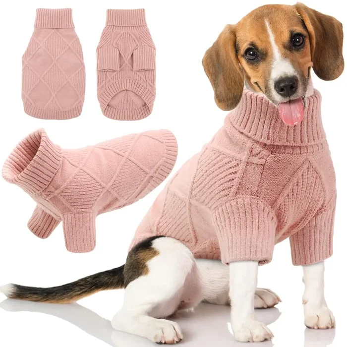 Emust Large Dog Sweater, Cozy Dog Sweaters For Large Dogs With Sleeves, Stretchable Dog Clothes For Christmas & Holiday, Pink Xx