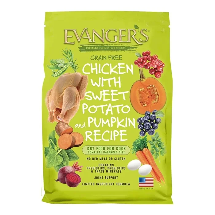 Evanger’s Grain-Free Chicken with Sweet Potato & Pumpkin Recipe Dry Dog Food 4.4-lb