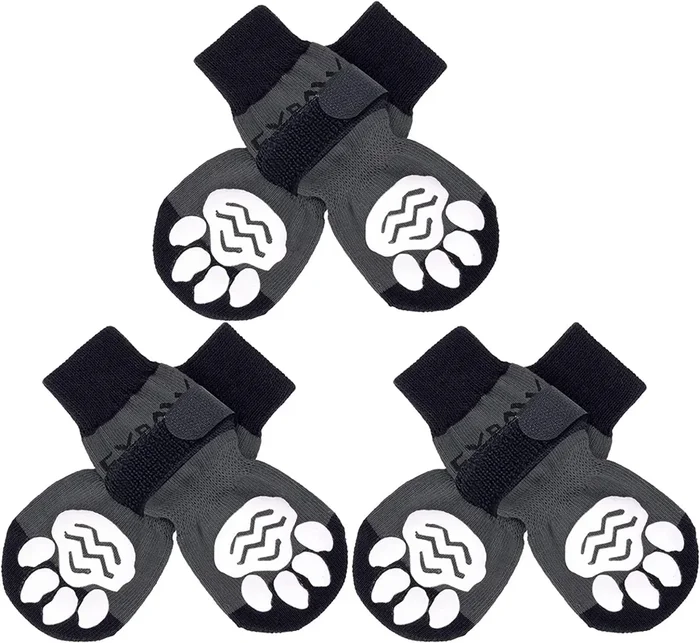 Expawlorer Anti-Slip Dog Socks-Double Sides Grips Traction Control On Hardwood Floor,Dog Shoes For Hot/Cold Pavement,Best Paw Pr