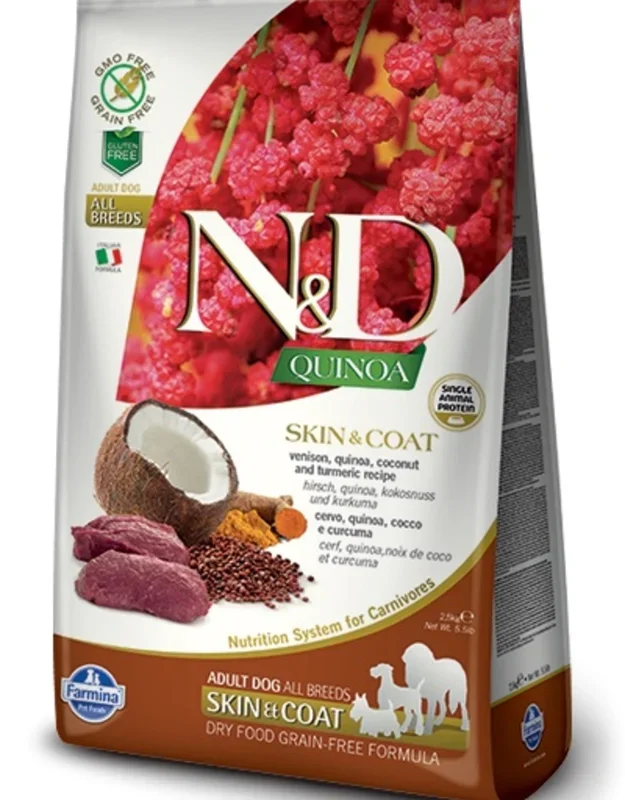 Farmina – N&D – Quinoa – Skin & Coat Venison Dry Dog Food
